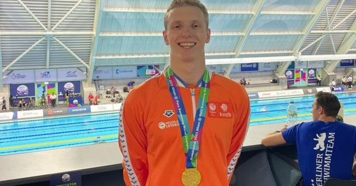 KNZB Goud Thomas van Wanrooij op 100 rugslag (S13)